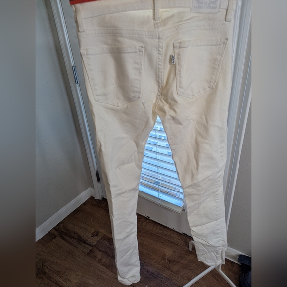 Levi's 711 Skinny White Jeans Size 24 - Picture 6 of 10
